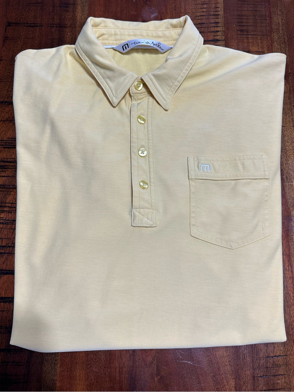 Travis Mathew Light Yellow Short-Sleeve Golf Polo with Pocket